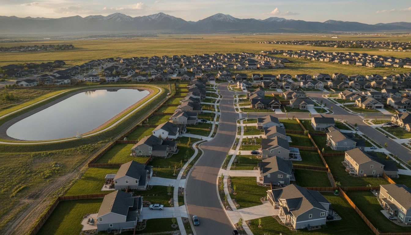 Finished subdivision aerial photo